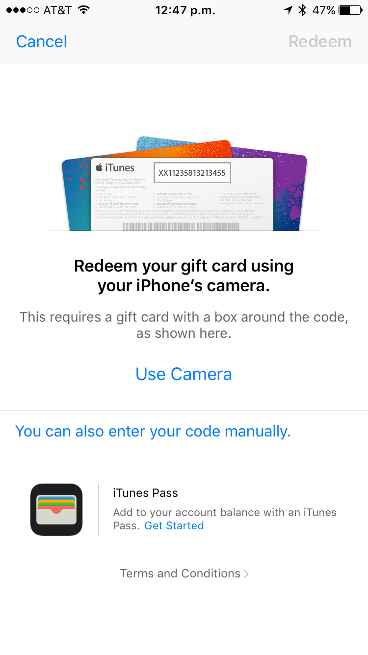 Input for Promo Codes gone (iOS)